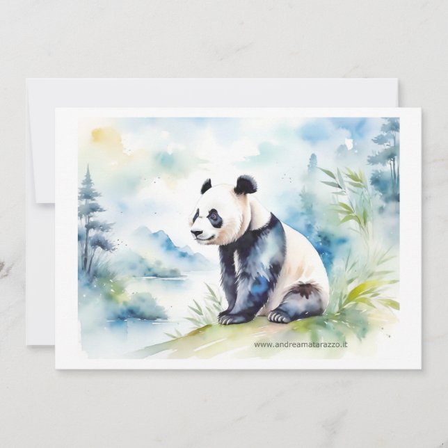 Panda brings good luck invitation (Front)