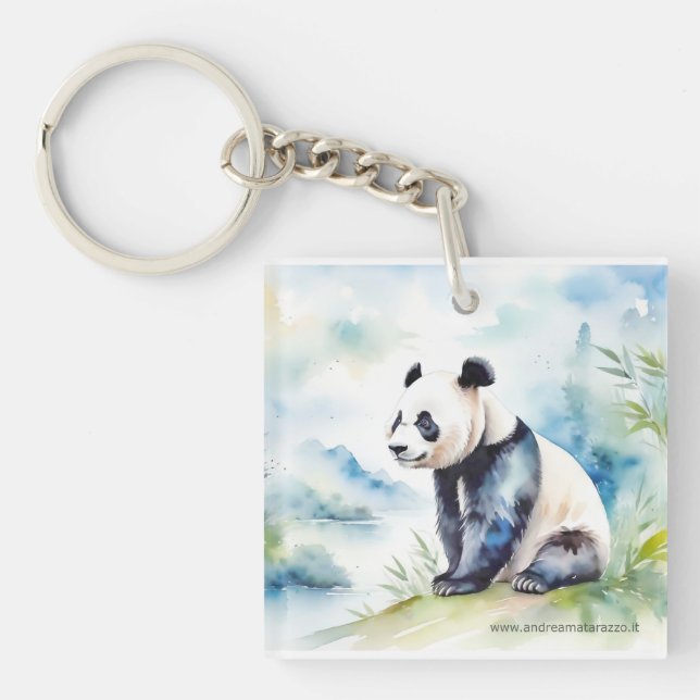 Panda brings good luck key ring (Front)