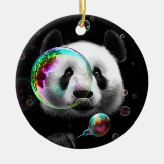 PANDA BUBBLE MAKER CERAMIC ORNAMENT