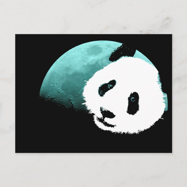 panda by the moon. postcard (Front)
