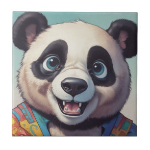 Panda Cartoon Drawing Art Ceramic Tile
