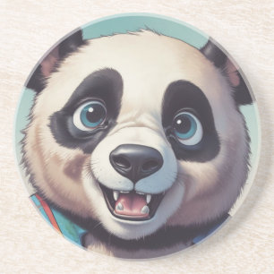 Panda Cartoon Drawing Art Coaster