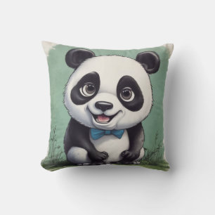 Panda Cartoon Drawing Art Cushion