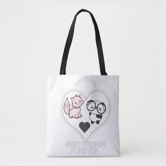 PANDA CAT offers fun cute Tote Bag (Front)