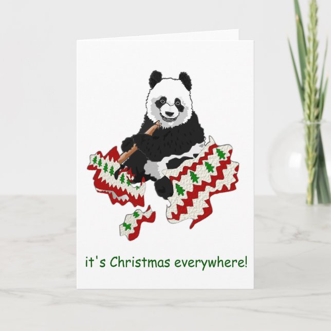 panda Christmas Card (Front)