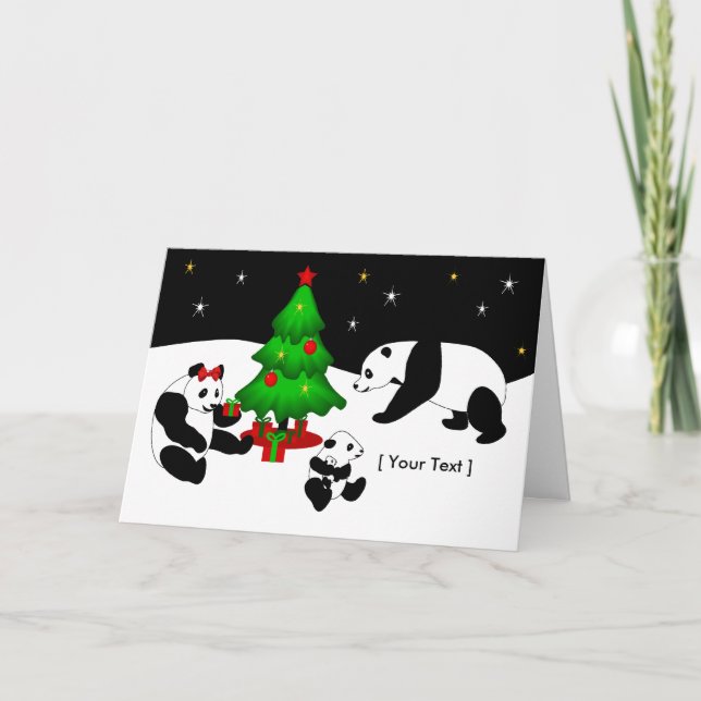 Panda Christmas Greeting Card (Front)