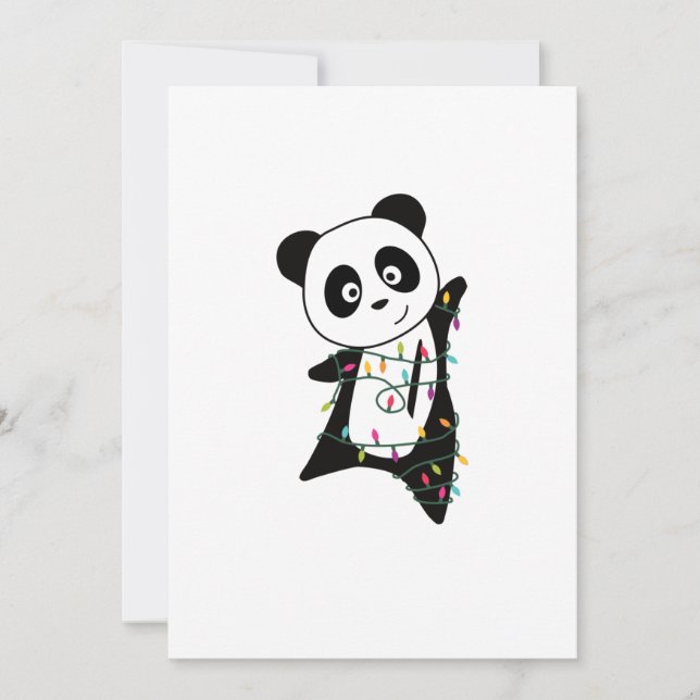 Panda Christmas Snow Winter Animals Pandas Adult C Holiday Card (Front)