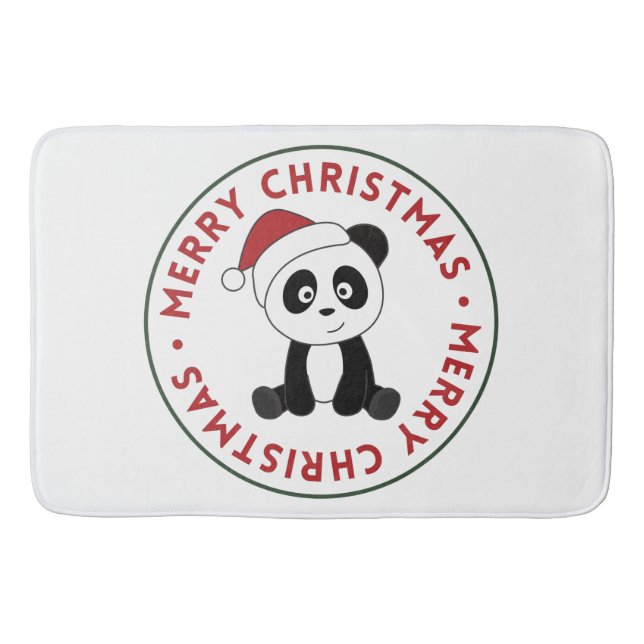 Panda Christmas Snow Winter Animals Pandas Bath Ma Mat (Front)