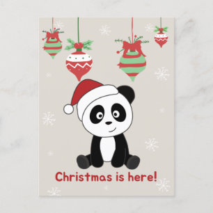 Panda Christmas Snow Winter Animals Pandas Holiday Postcard