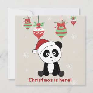 Panda Christmas Snow Winter Animals Pandas Invitat Invitation