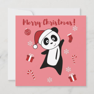 Panda Christmas Snow Winter Animals Pandas Invitat Invitation