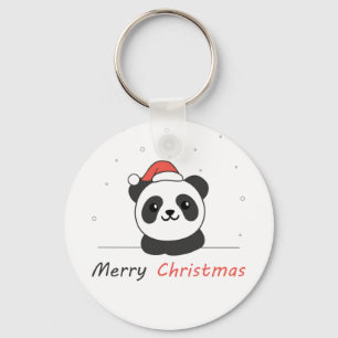 Panda Christmas Snow Winter Animals Pandas Key Ring