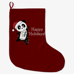 Panda Christmas Snow Winter Animals Pandas Large C Large Christmas Stocking