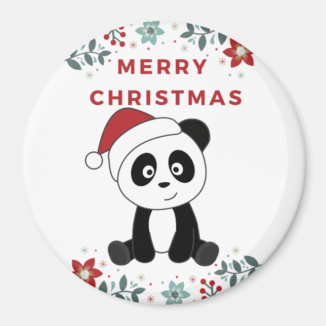 Panda Christmas Snow Winter Animals Pandas Magnet (Front)