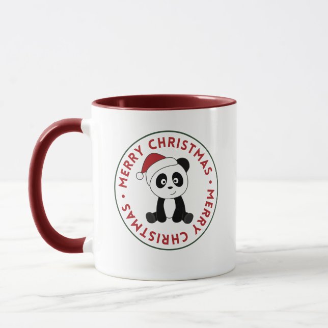 Panda Christmas Snow Winter Animals Pandas Mug (Left)