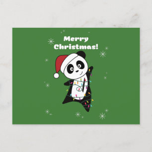 Panda Christmas Snow Winter Animals Pandas Postcar Postcard