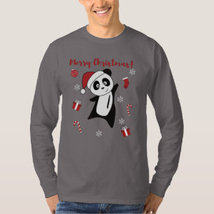 Panda Christmas Snow Winter Animals Pandas T-Shirt