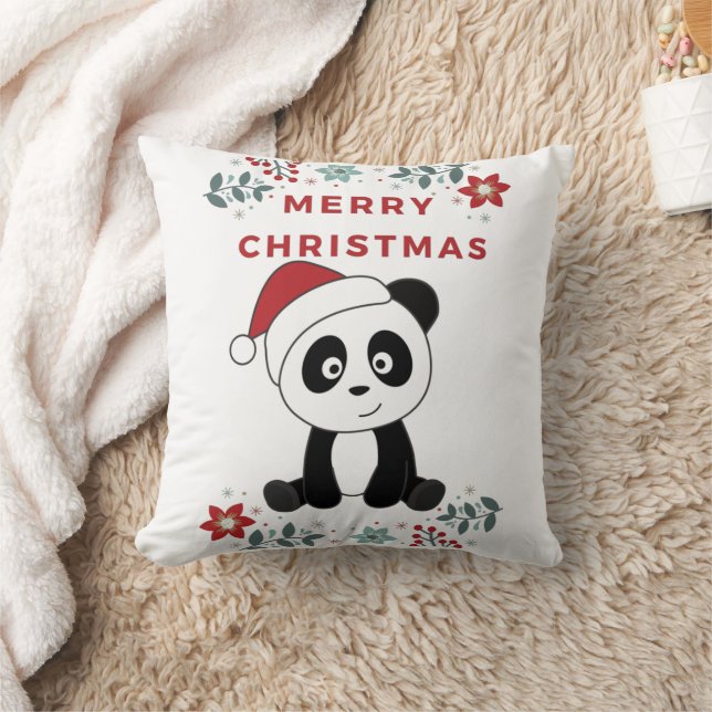 Panda Christmas Snow Winter Animals Pandas Throw P Cushion (Blanket)