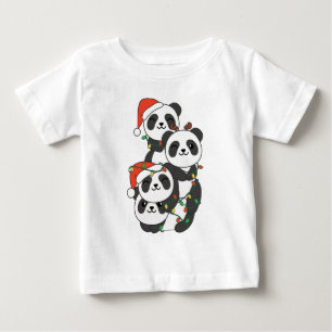 Panda Christmas Tree Christmas Animals Pandas Baby T-Shirt