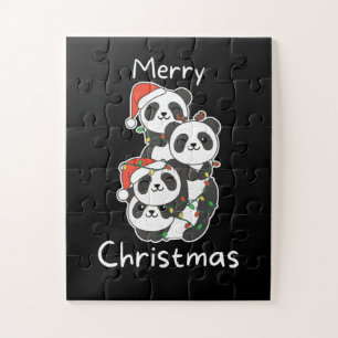 Panda Christmas Tree Christmas Animals Pandas Jigsaw Puzzle