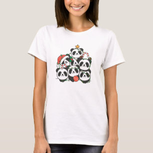 Panda Christmas Tree Funny Animal Christmas T-Shirt