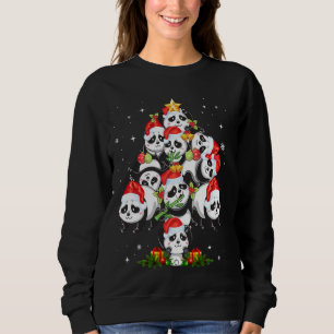 Panda Christmas Tree Lights Cute Panda Xmas Orname Sweatshirt
