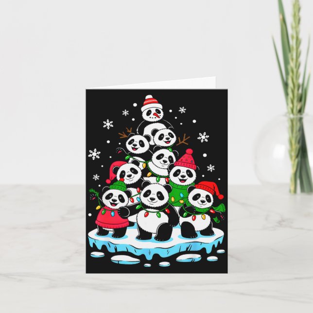 Panda Christmas Tree Panda Lover Xmas Squad Men Wo Card (Front)