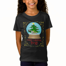 Panda Christmas Tree Snowglobe Tshirt