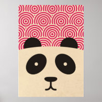 panda & circle pattern poster