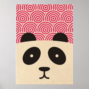 panda & circle pattern poster