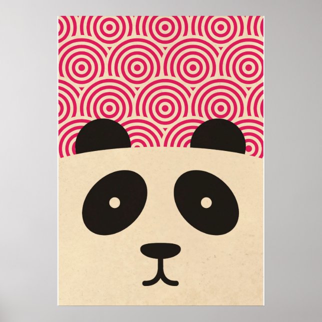 panda & circle pattern poster (Front)