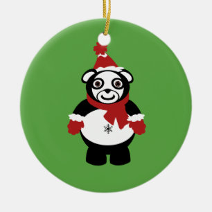 panda claus ornament