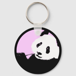 panda. colour customisable circle. key ring
