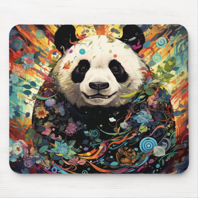 Panda Colourful Animal Enchanting  Mouse Pad (Front)