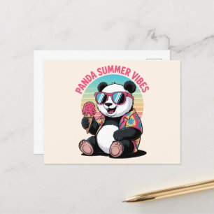 Panda Cool Summer Ice Children Postcard