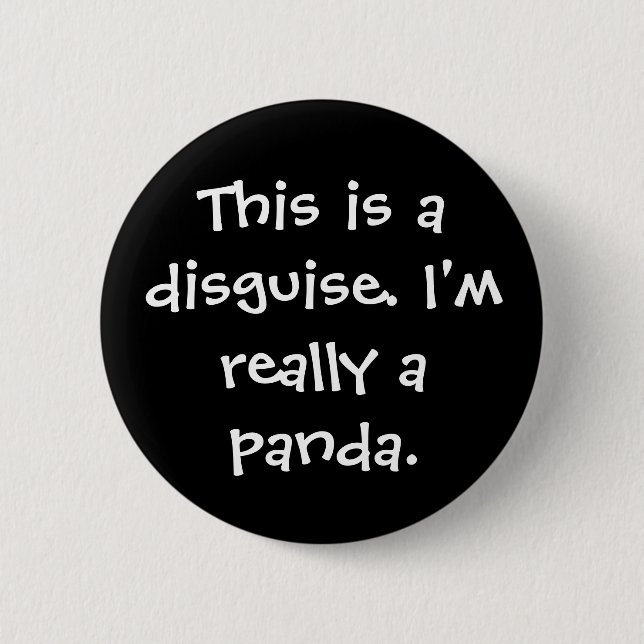 Panda Costume 6 Cm Round Badge (Front)