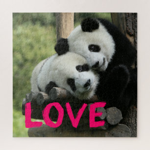 Panda Couple Puzzle Personalize