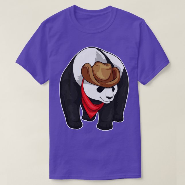 Panda Cowboy Cowboy hat T-Shirt (Design Front)