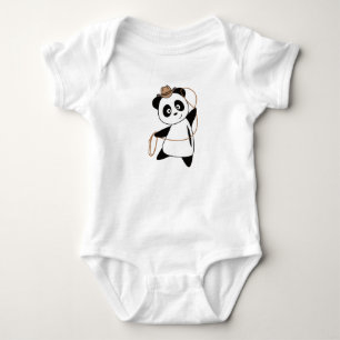 Panda Cowboy Western Cute Animals For Kids Baby Bodysuit