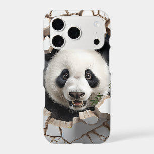 Panda Cracked Hole Art Panda Smashed Wall 3D