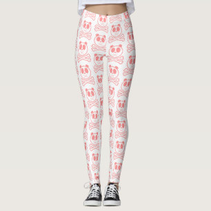Panda Cross Bone - Pink Leggings
