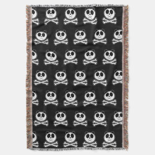 Panda Cross Bone Throw Blanket