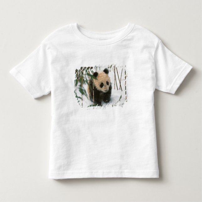 Panda cub on snow, Wolong, Sichuan, China Toddler T-Shirt (Front)