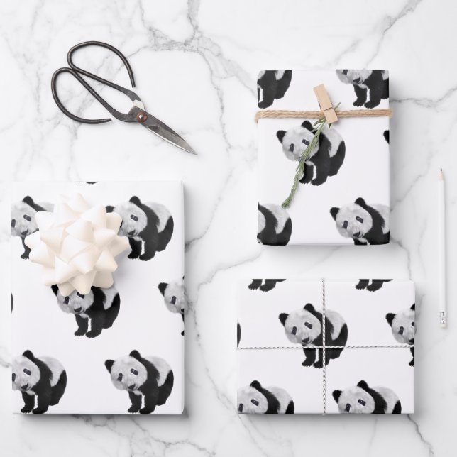 Panda Cub  Tote Bag Wrapping Paper Sheet (Front)