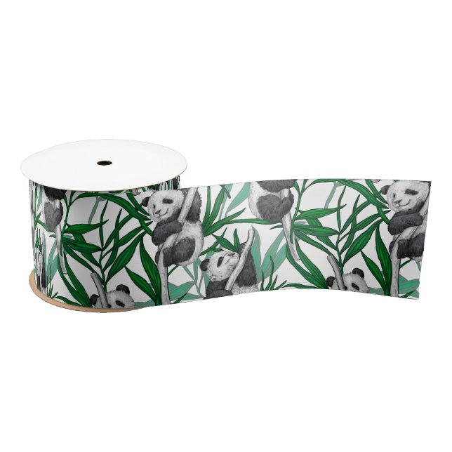 Panda cubs on satin ribbon (Spool)
