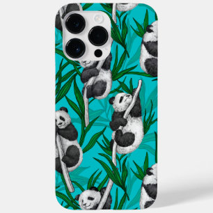 Panda cubs on turquoise Case-Mate iPhone 14 pro max case