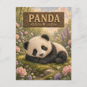 Panda Cute Baby Storybook Nursery Animal Postcard
