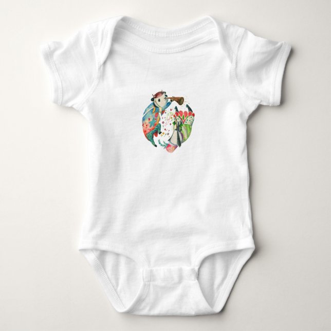 Panda Cute Design Baby Bodysuit (Front)