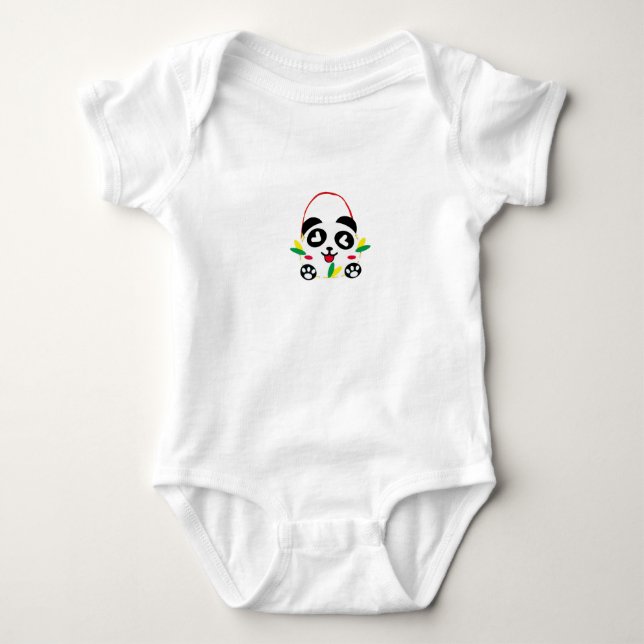Panda Cute Design Baby Bodysuit (Front)