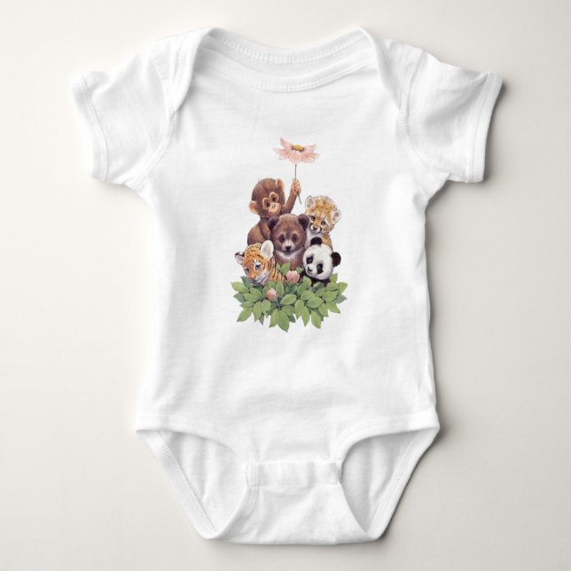Panda Cute Design Baby Jersey Bodysuit (Front)